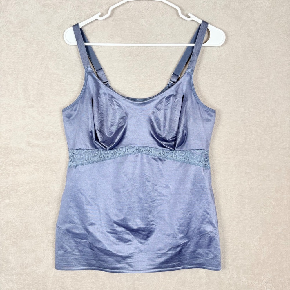 Ruby Ribbon Cami Women Size 44 Blue Lace Trim Shapewear Camisole FLAWS Fair Wear